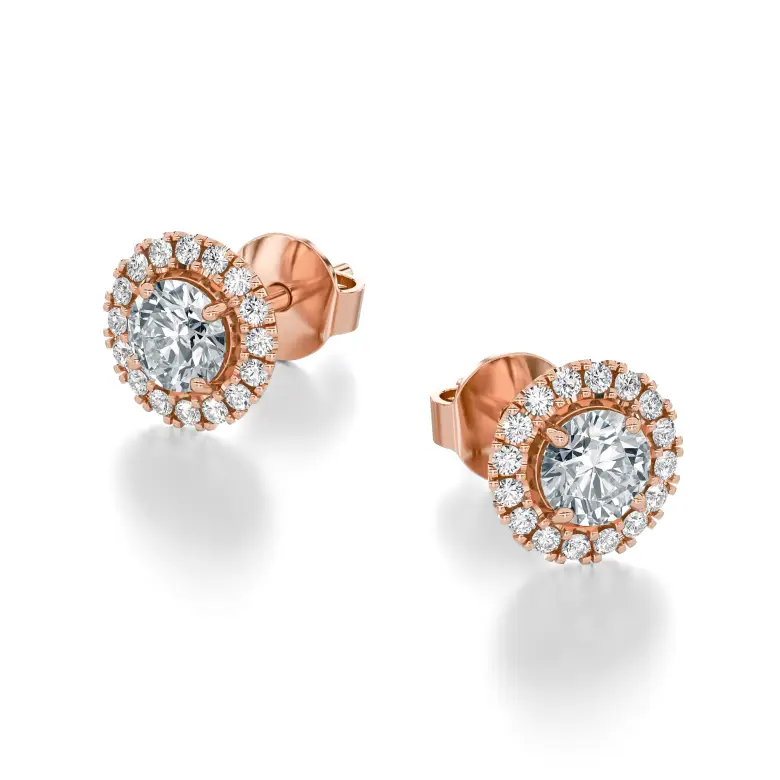 Kolczyki z diamentami z różowego złota AJK_003